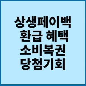 상생페이백 환급 혜택 소비복권 당첨기회