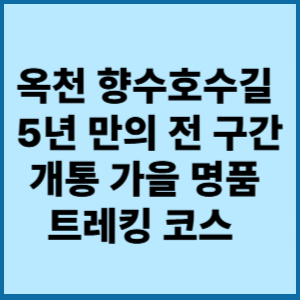 옥천 향수호수길 5년 만의 전구간걔통