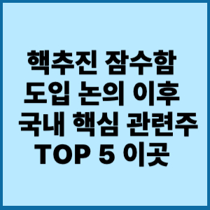 핵추진 잠수함 도입 논의 이후 국내 핵심 관련주 TOP 5 이곳