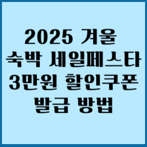 2025 겨울 숙박 세일 페스타 3만원 할인쿠폰 발급 방법
