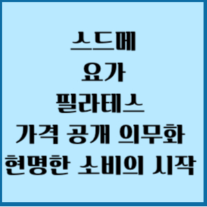 스드메,요가,필라테스 가격 공개 의무화