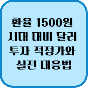 환율 1500원 시대 대비 달러 투자 적정가